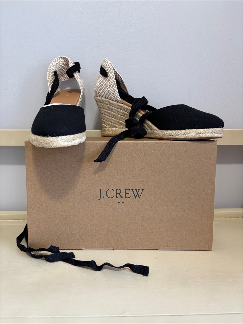 J. Crew Factory Espadrille Wedges with Ankle Ties